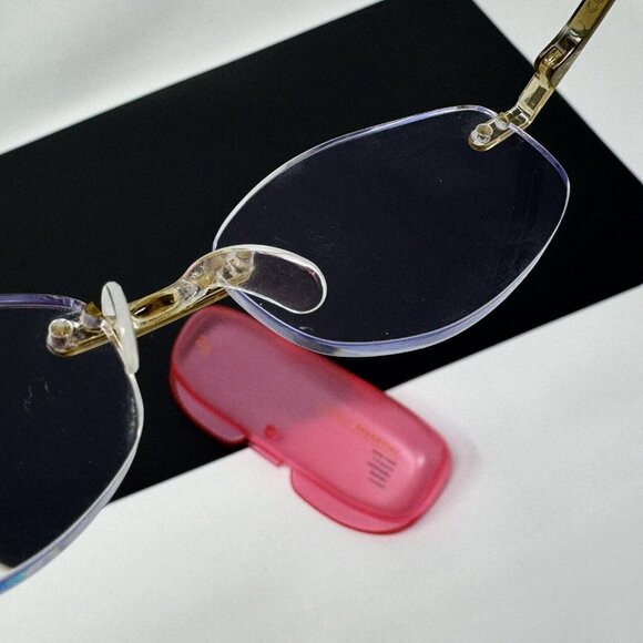 Eyephorics Eyeglasses  Clear Brown Swiss Rimless Frame Only  Read - Picture 5 of 12